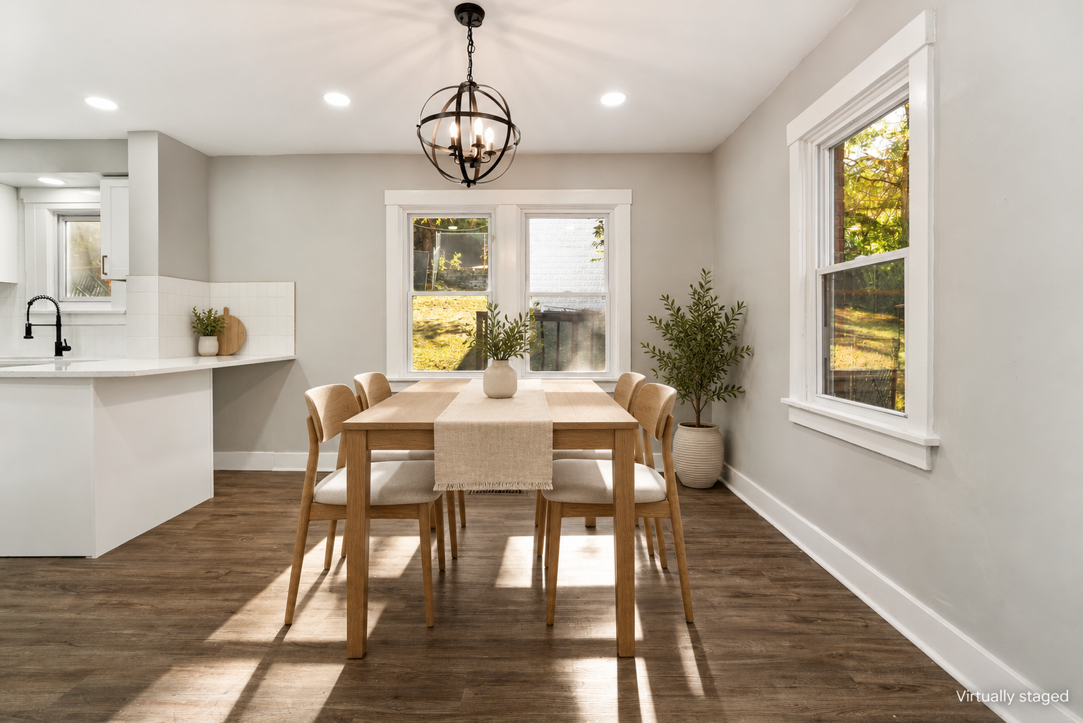 Dining area, virtually staged example
